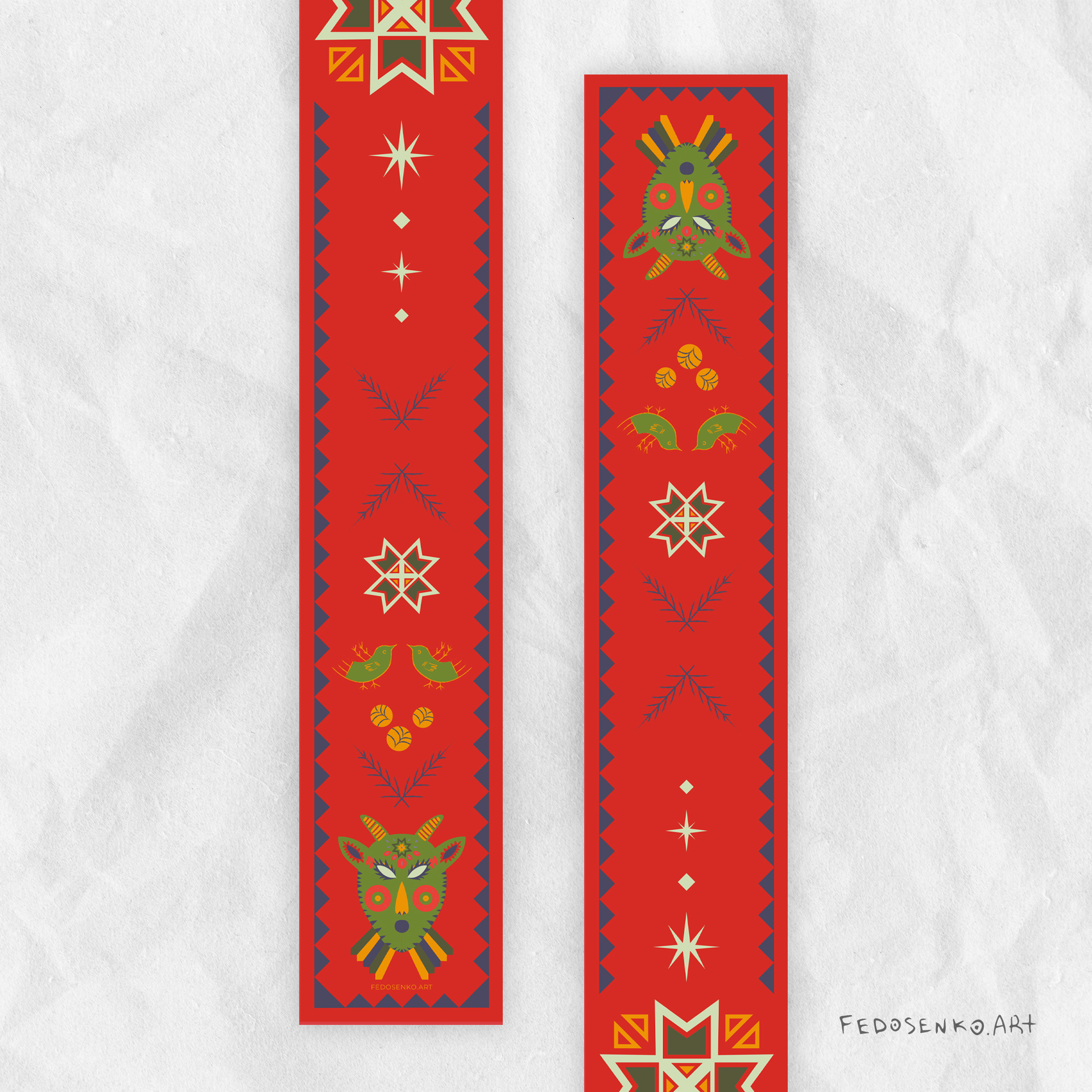 Шалик “Коза" червоний 10х100 см