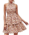 Summer Printed Halter Neck Short Dress | Summer Vacation Outfits