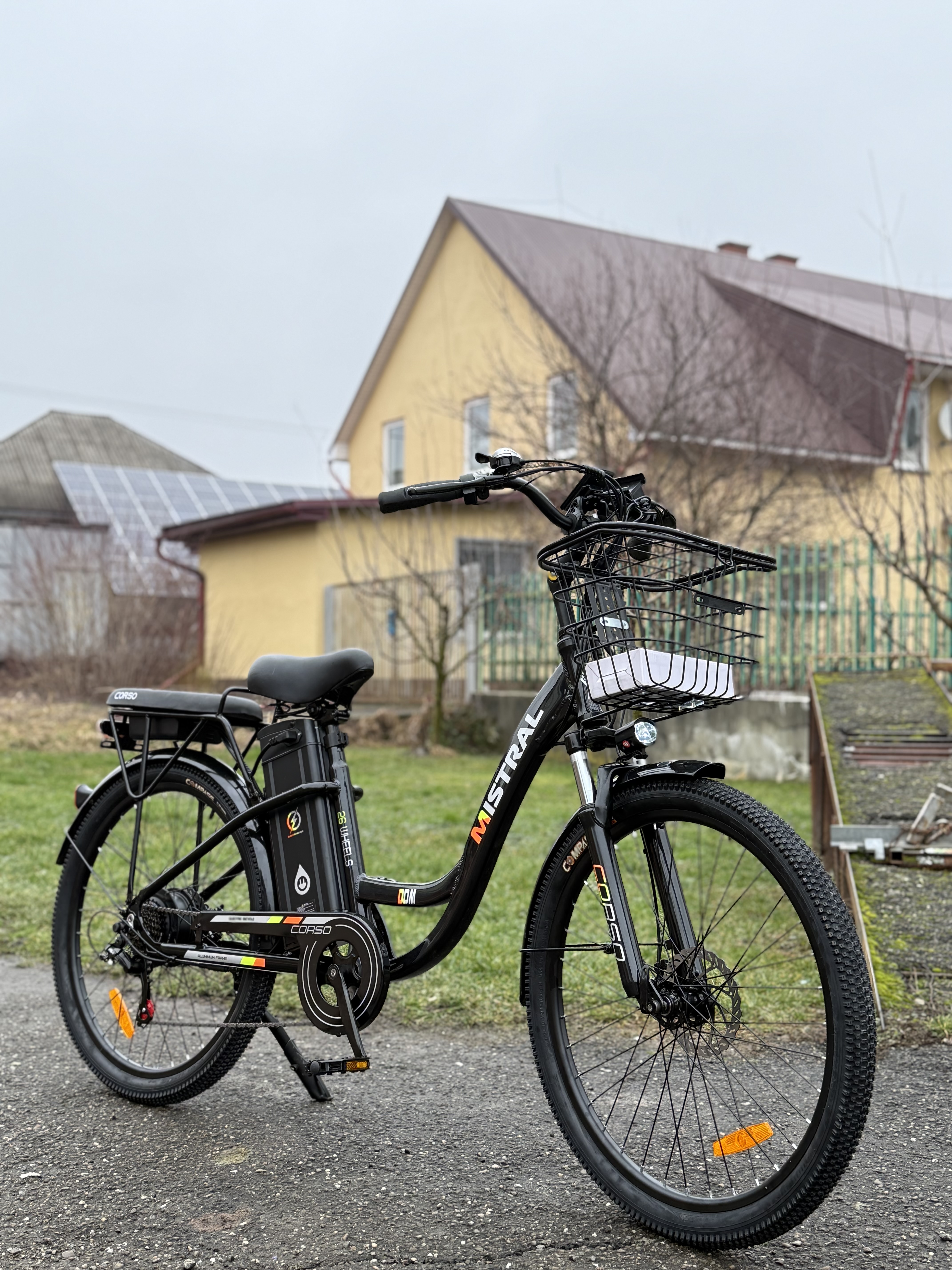 Електровелосипед 26 AL Corso «MISTRAL» MS-26219 алюміній, двигун 600W, акумулятор 48V20Ah, чорний