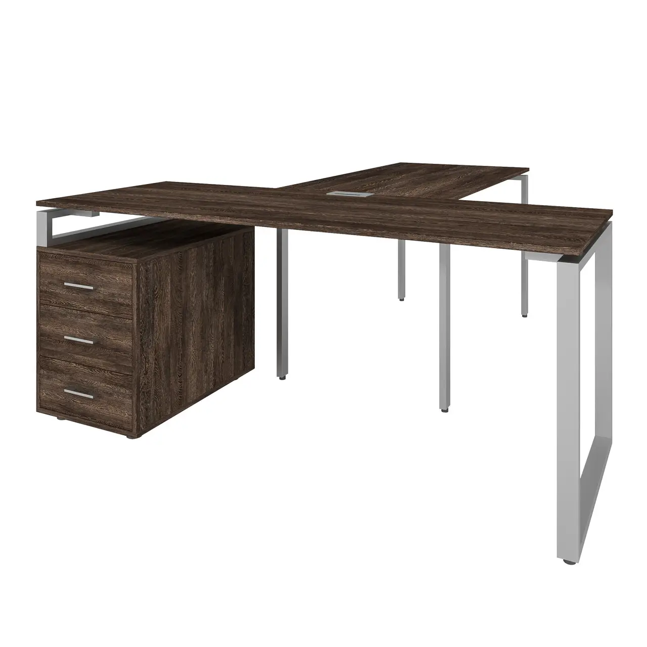 Стіл керівника з приставкою та тумбою LB 1, кабінет керівника, стіл керівника з брифінгом 1800/700/750+1350/700/750 мм.