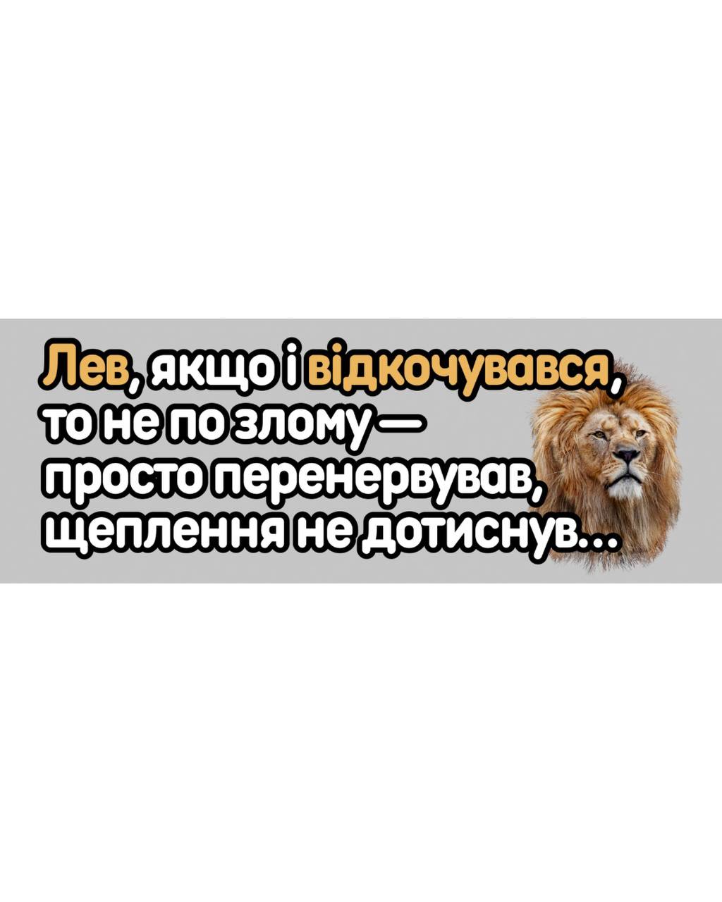 Магнітна наклейка "Якщо лев і відкочувався"