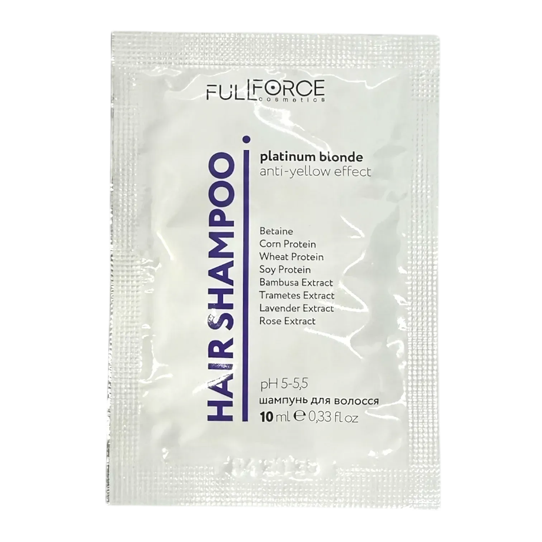 Шампунь для блонду від жовтизни HAIR SHAMPOO PLATINUM BLONDE 10мл.