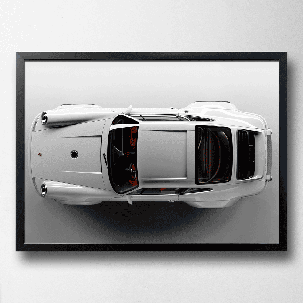 Постер Porsche 911, білий, ПВХ