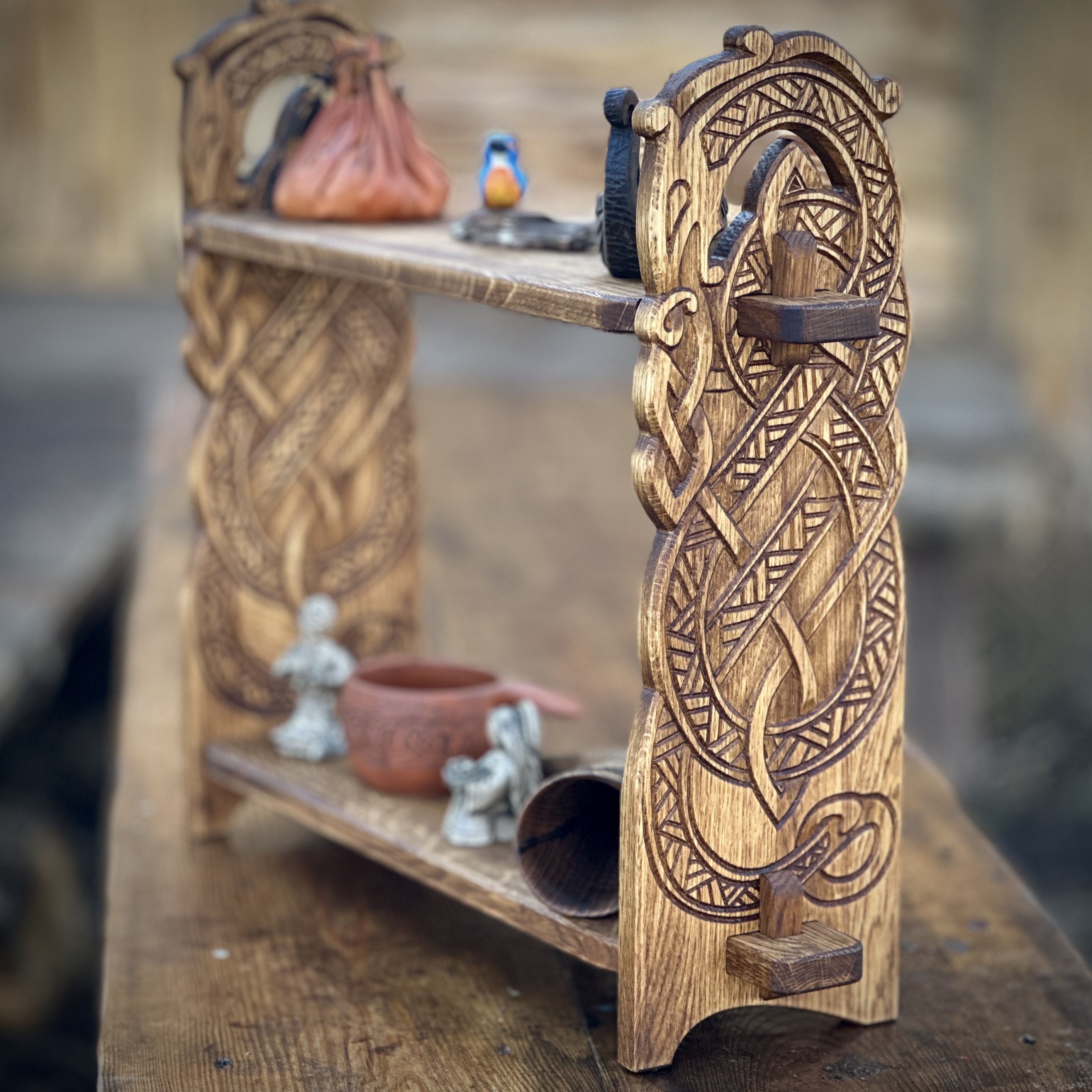 Полиця мала дубова настінна серія Урнес