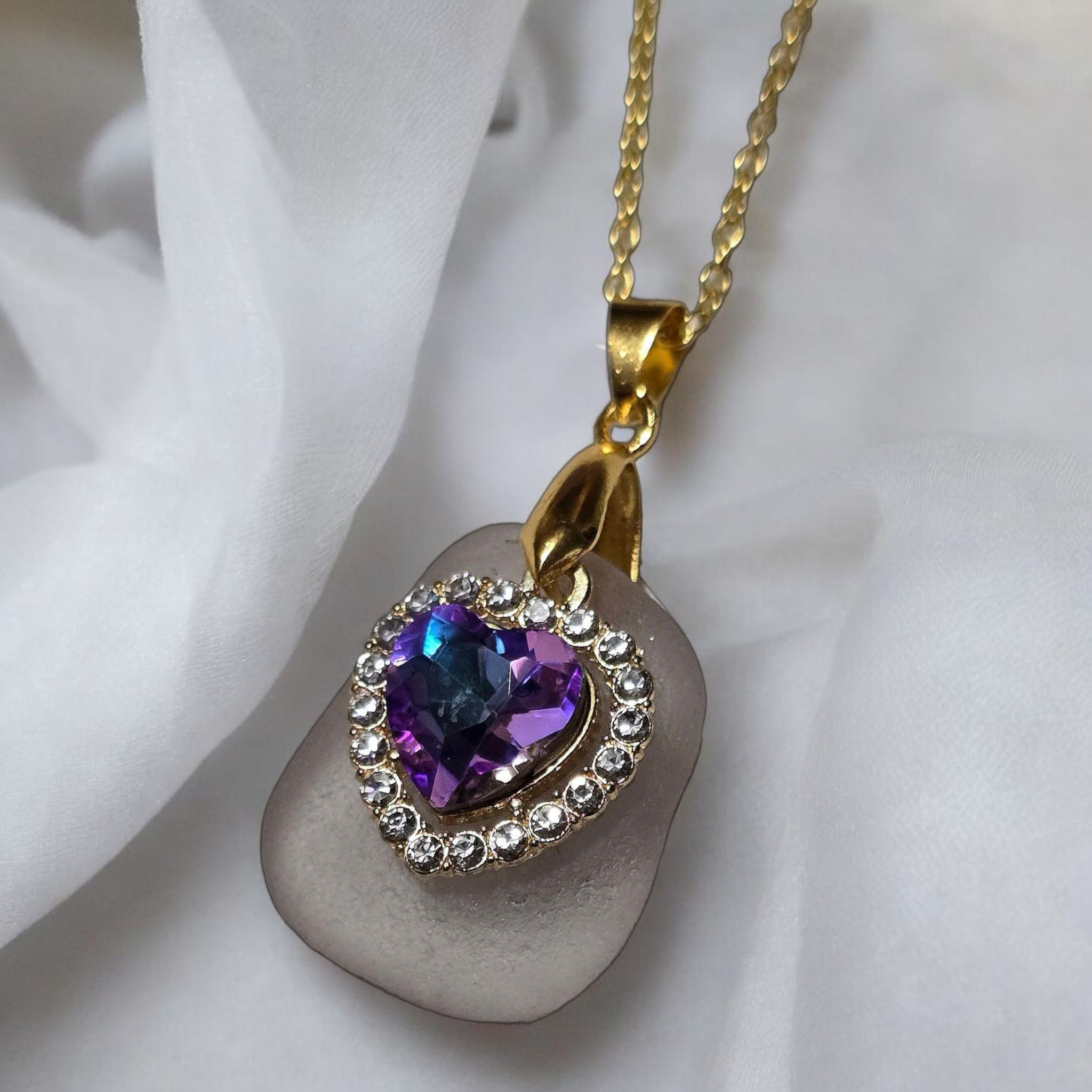 Lavender Heart Necklace