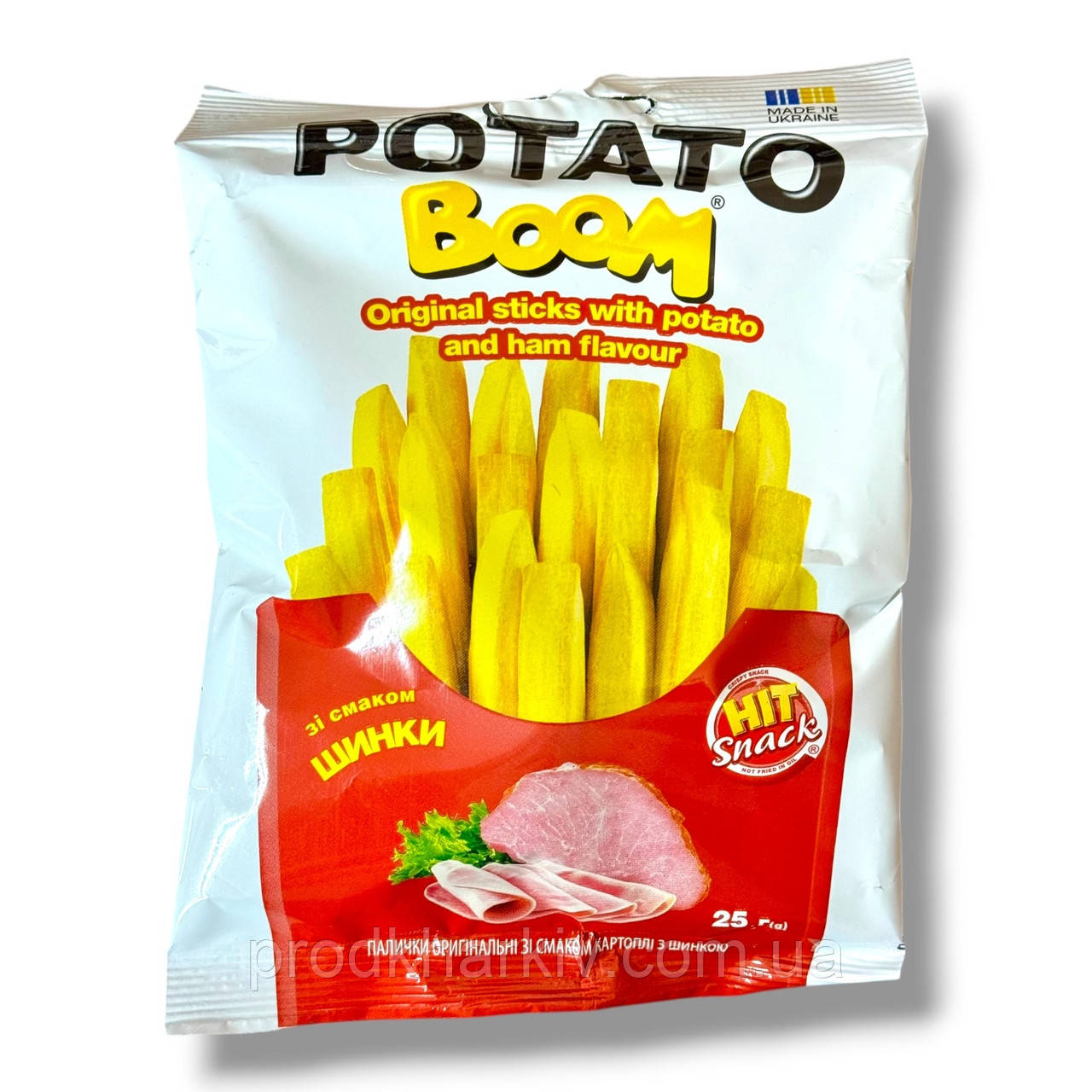 Хрусткі картопляні палички «Potato Boom» зі смаком шинки, 25 г