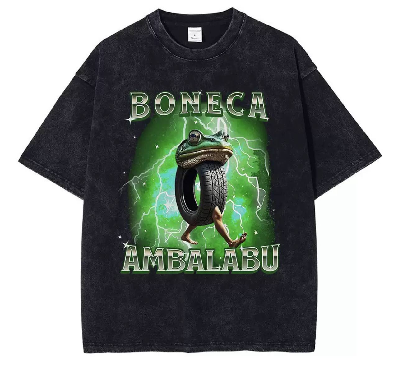 Футболка Brainrot Boneca Ambalabu Бонека Амбалабу Чорна меланж