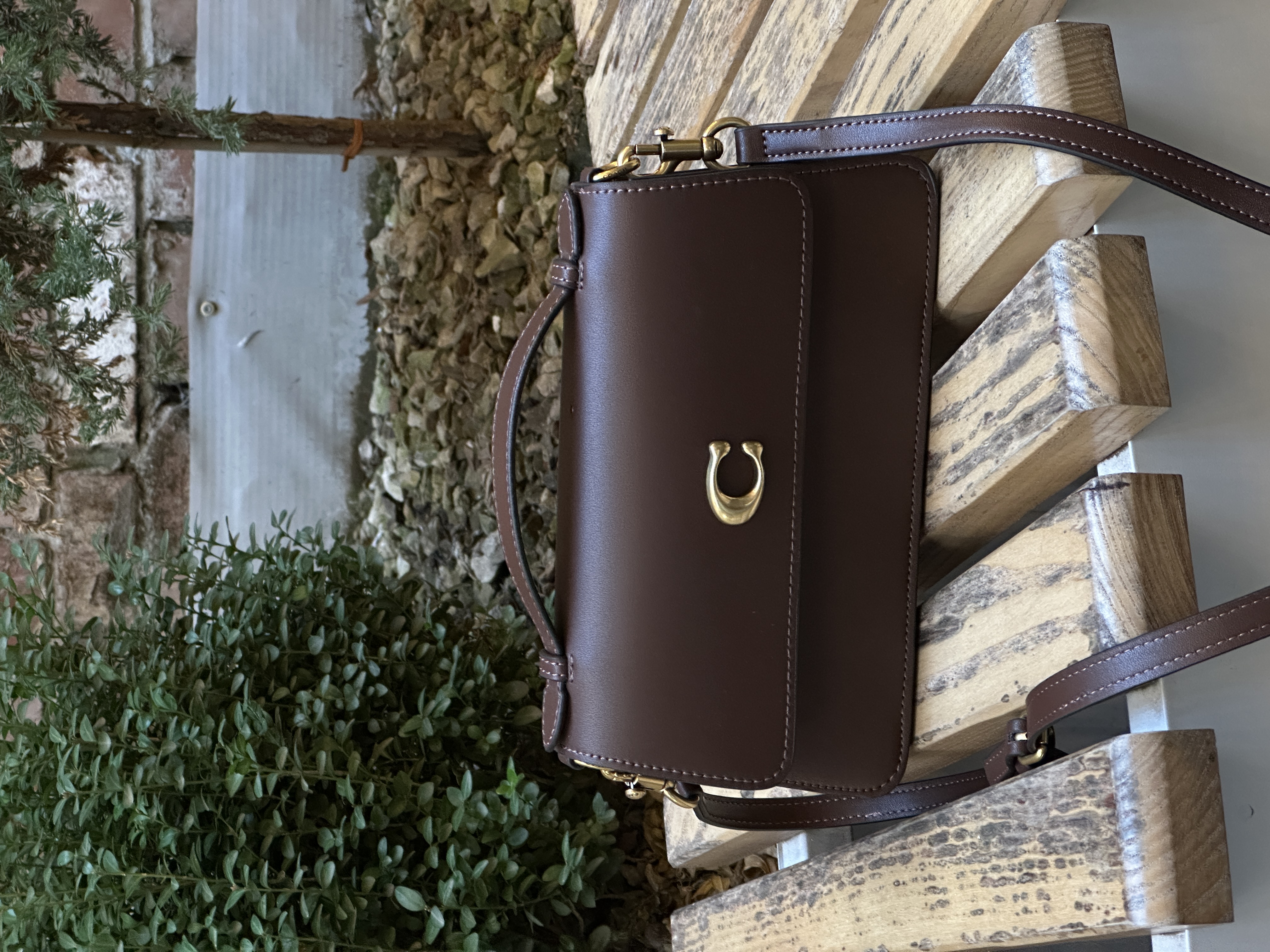Coach Juno Crossbody Leather Maple Brown