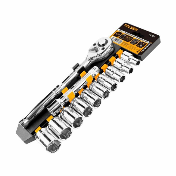 Тріскачка 12шт 1/2 з набором головок SAE  Толсен