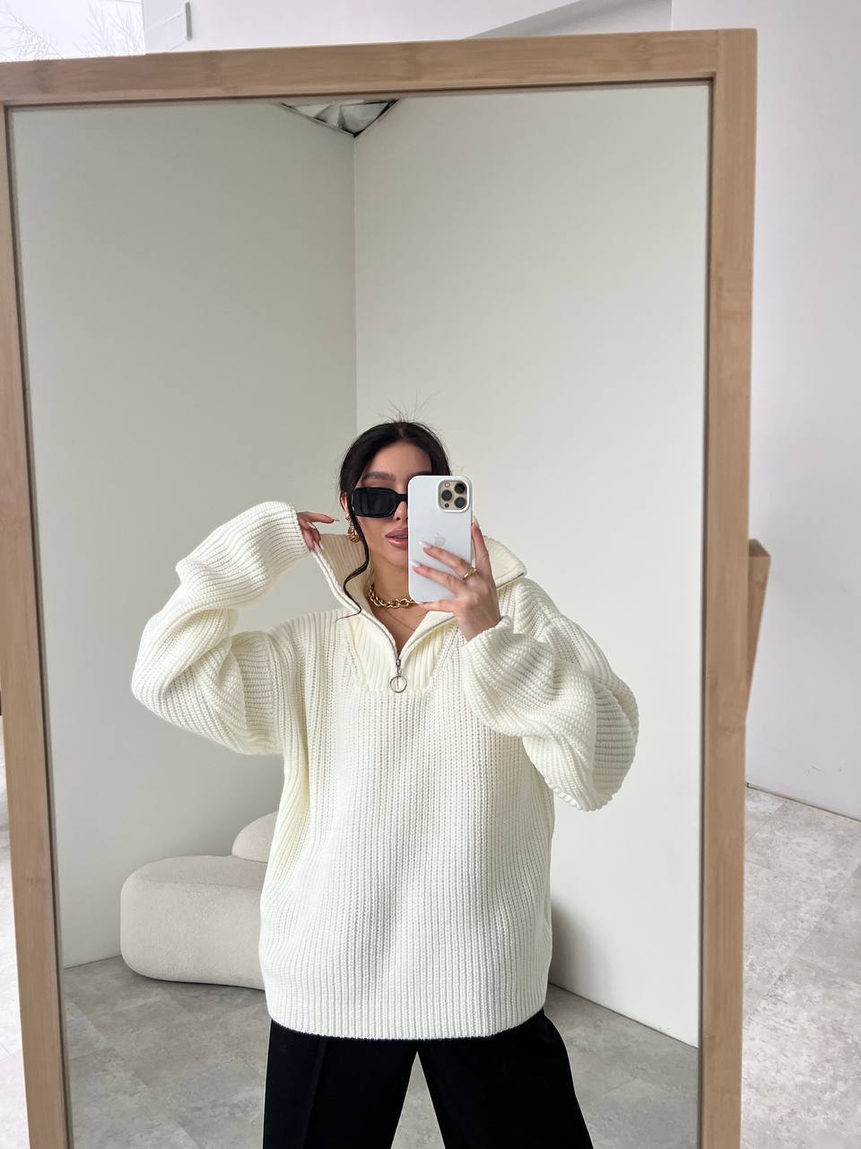 Вільний светр на блискавці