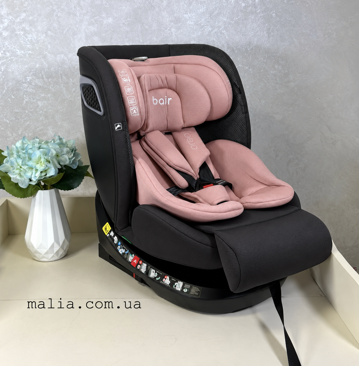 Автокрісло Bair Oreo 360 i-size Iso-fix BO-04 black-pink