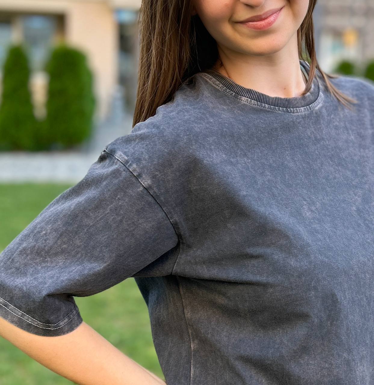 ФУТБОЛКА ОВЕРСАЙЗ СІРА ВАРЕНА