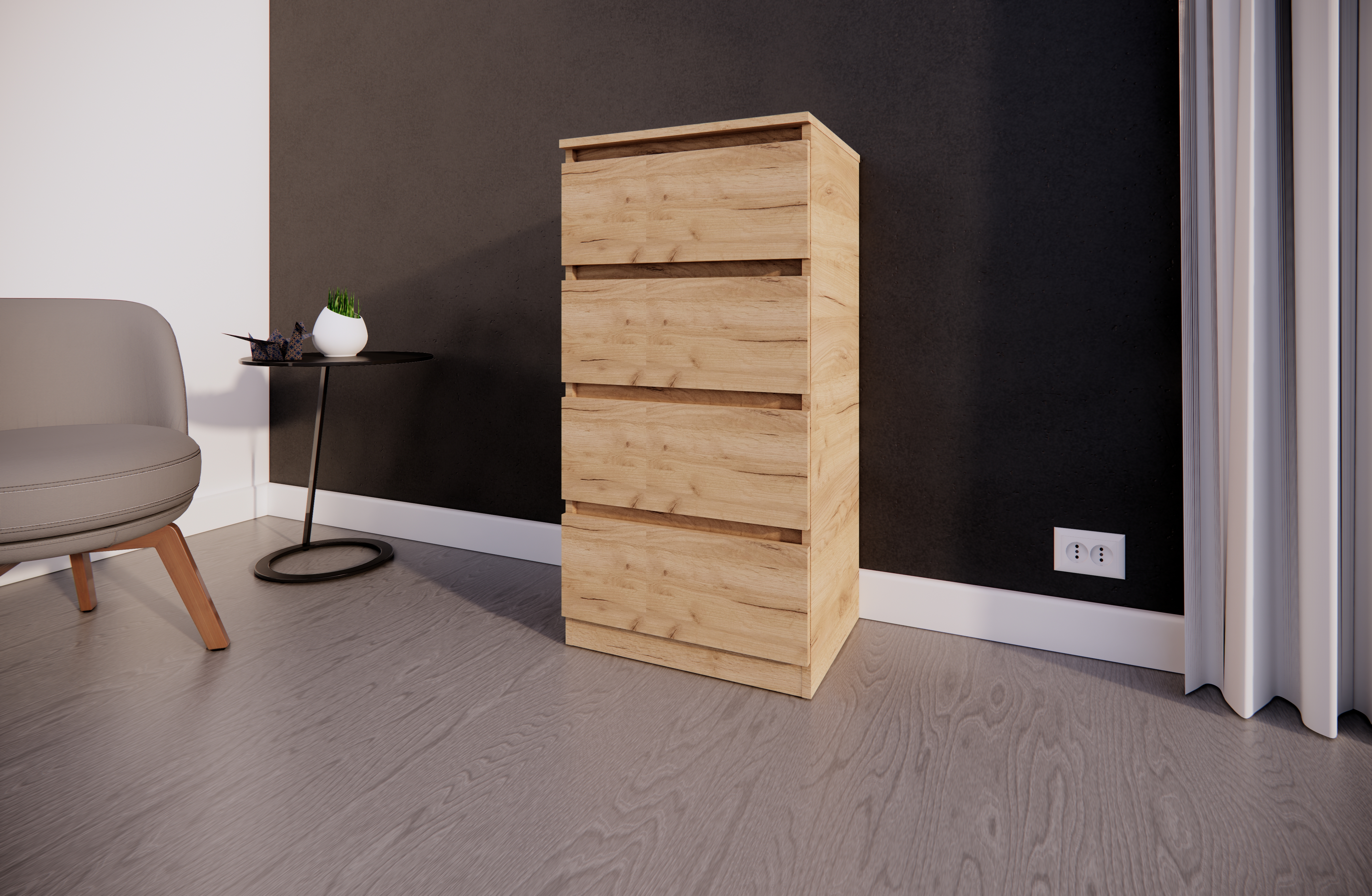 Комод на 4 шухляди 50х40х100см