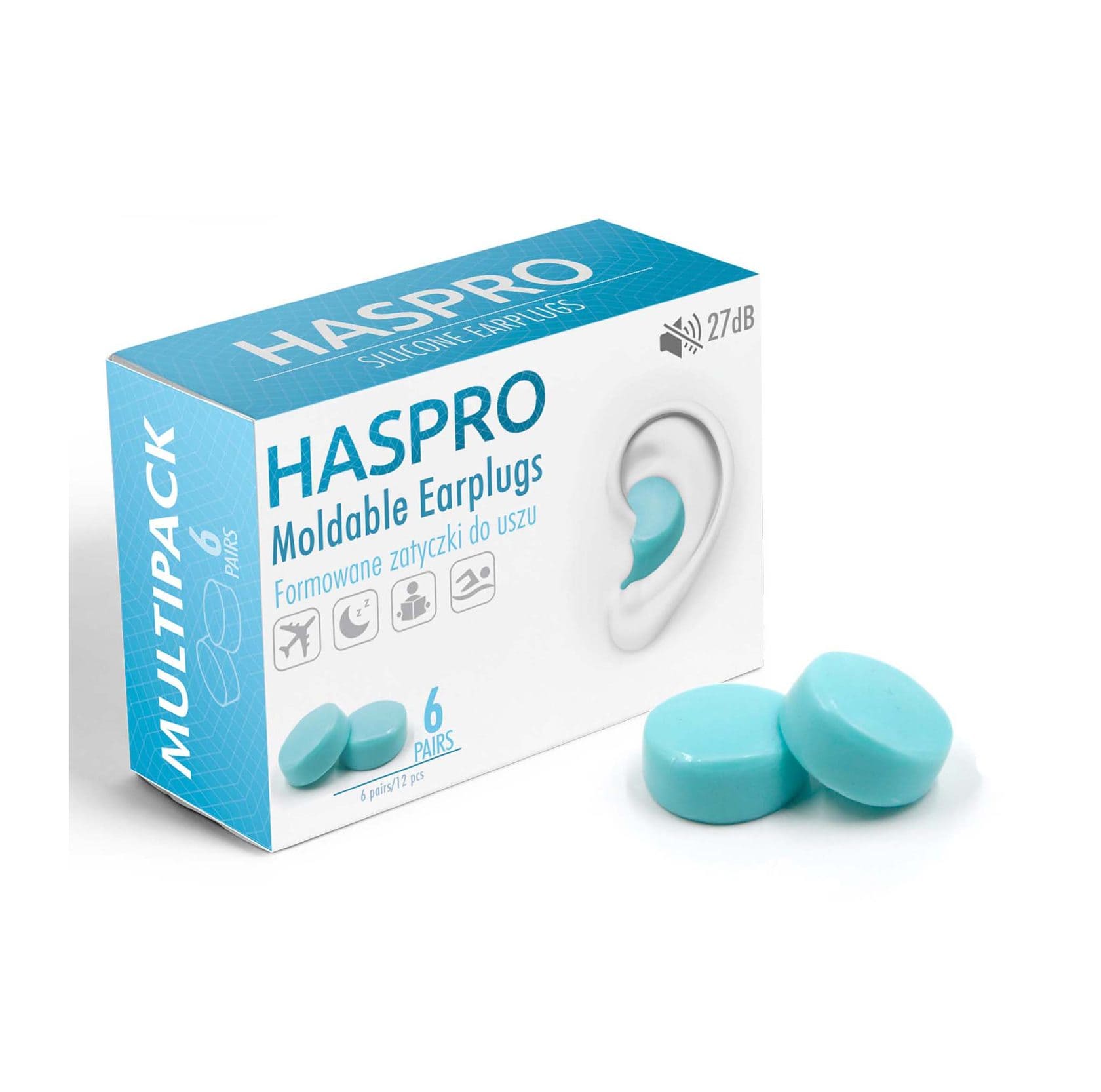 Силіконові беруші для сну Haspro Silicone 6 пар
