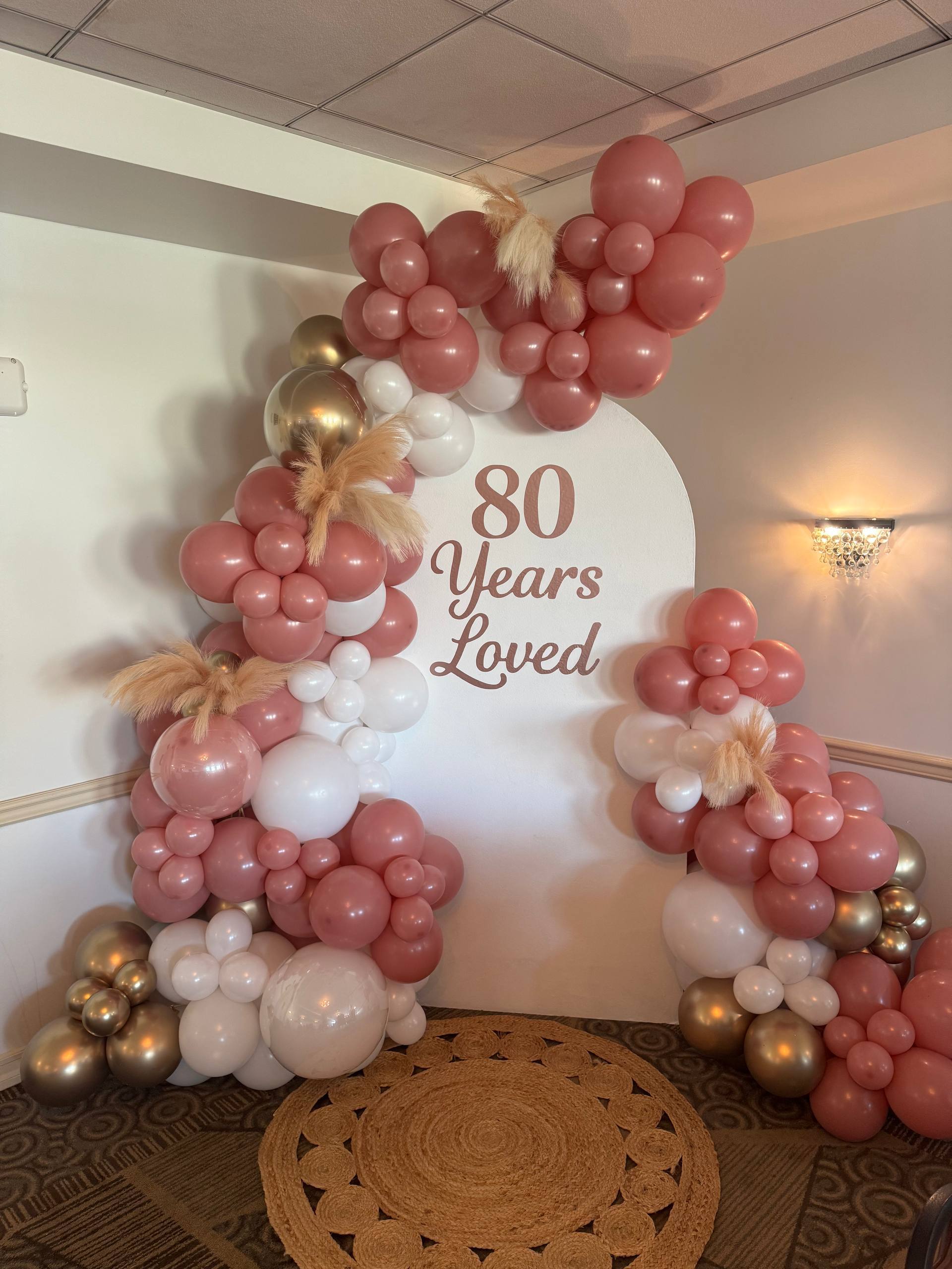 Elegant Pampas Birthday Backdrop