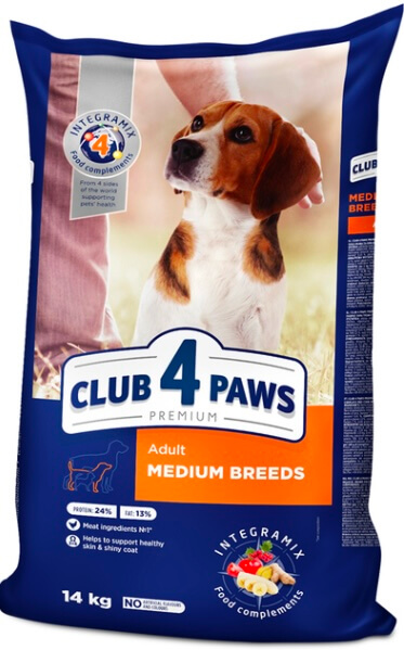 Клуб 4 лапи Premium сухий середні породи собак ' З качкою', 14кг