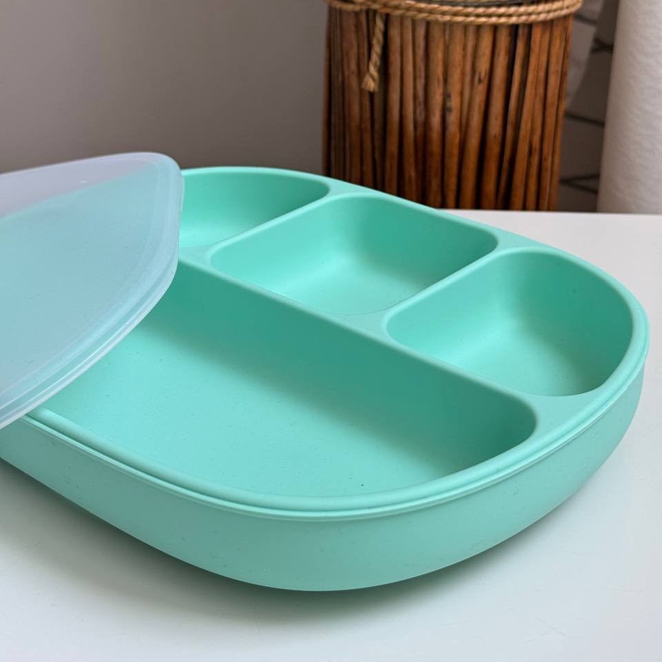 Тарілка на присоску на 4 секції М'ята (mint)