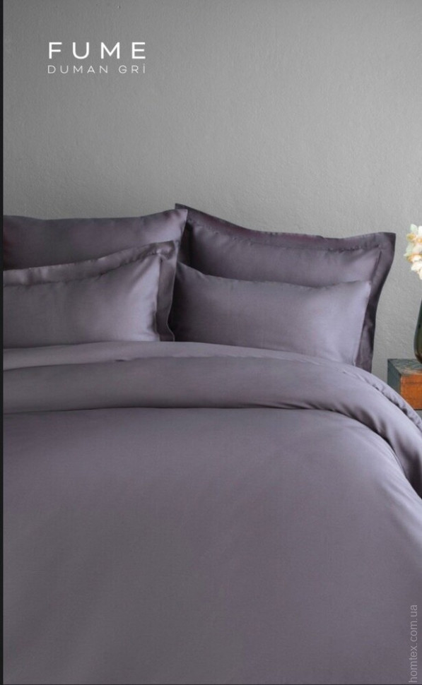 Постільна білизна Simply Issimo Home 2×160×220 см — сатин 200TC, антрацит, сімейний комплект