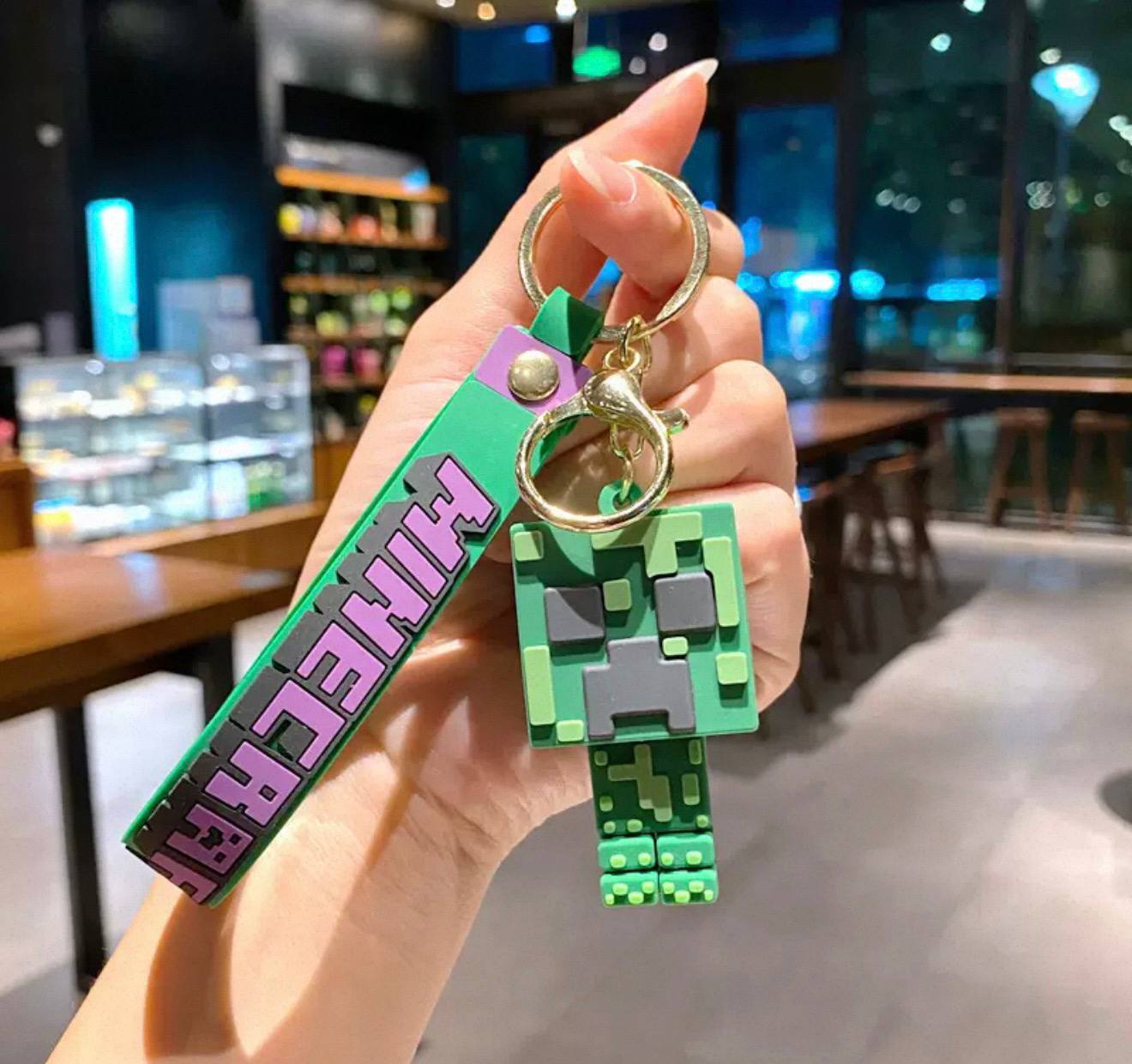 Стильний силіконовий брелок для ключів та рюкзака з гри Minecraft, Кріпера (Creeper)
