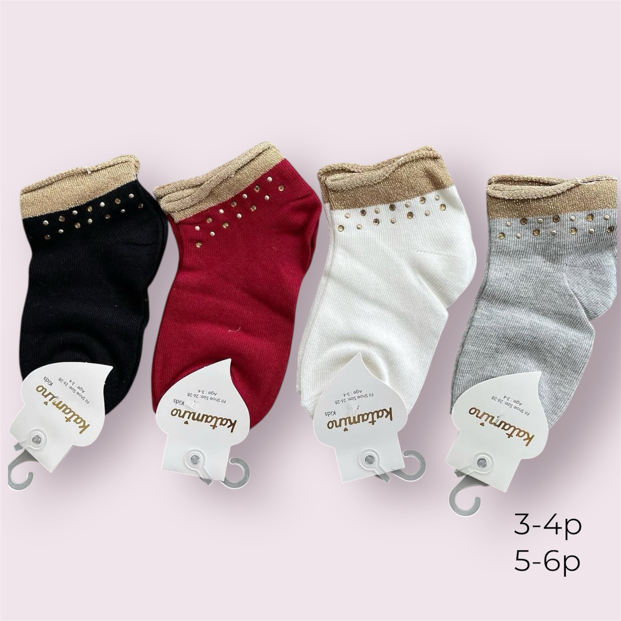 Однотонні носочки декоровані стразами 3-4р, 5-6р