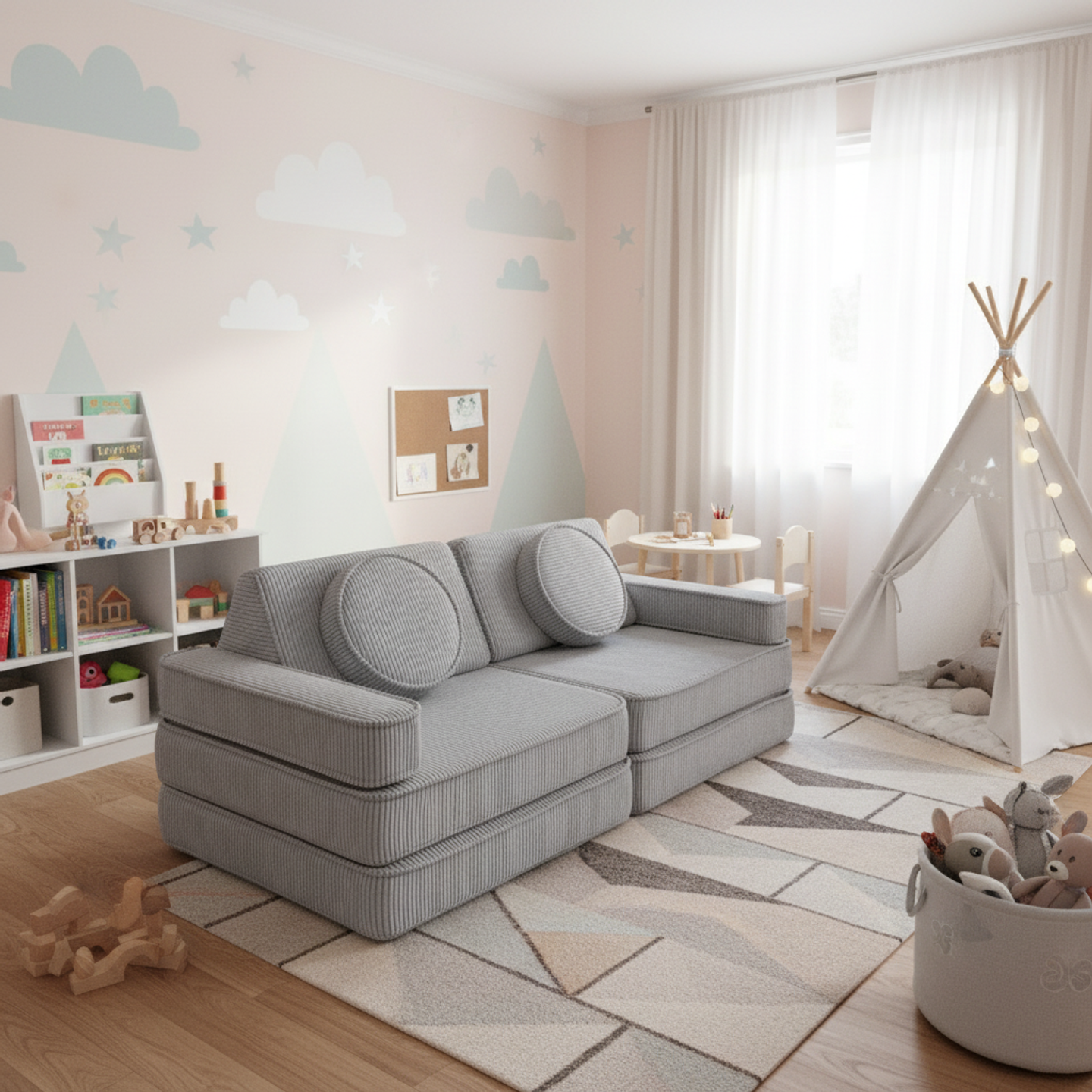 Дитячий диван Будуйко Світло сірий