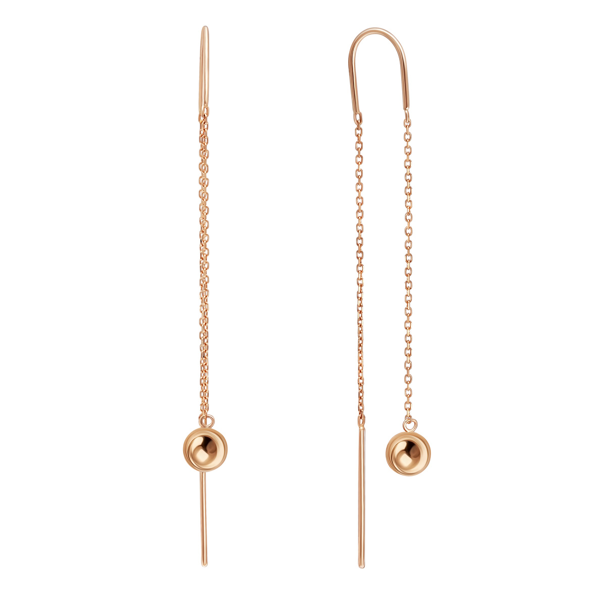 Elegante Durchzieher-Ohrringe „Golden Drop“ aus 585er Rotgold
