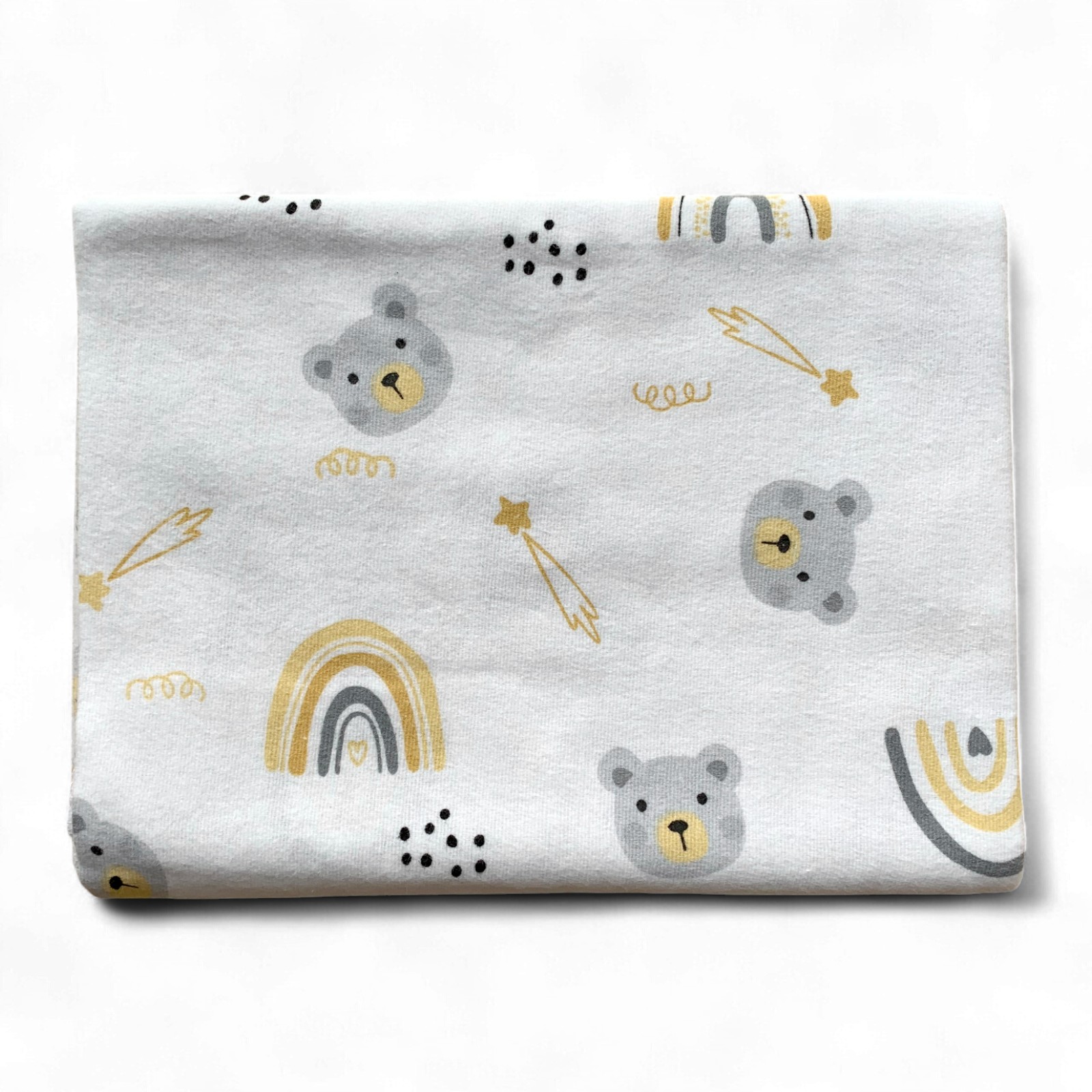 Пелюшка фланелева (байкова) 100 х 80 см Веселка жовта і ведмедик