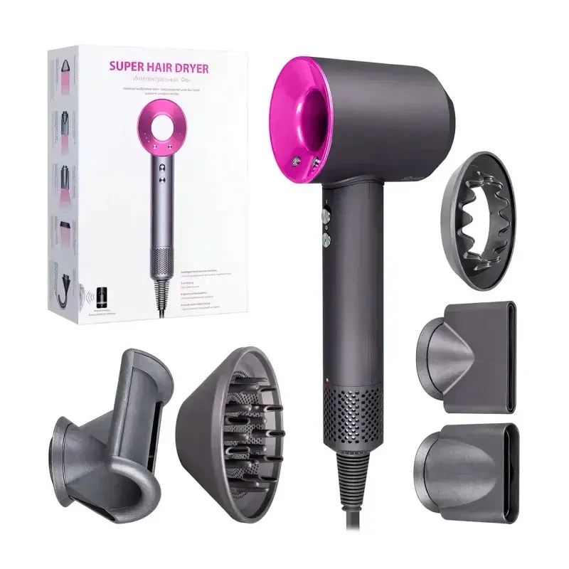 Фен з 5 різними насадками для сушіння та укладання hair dryer fan