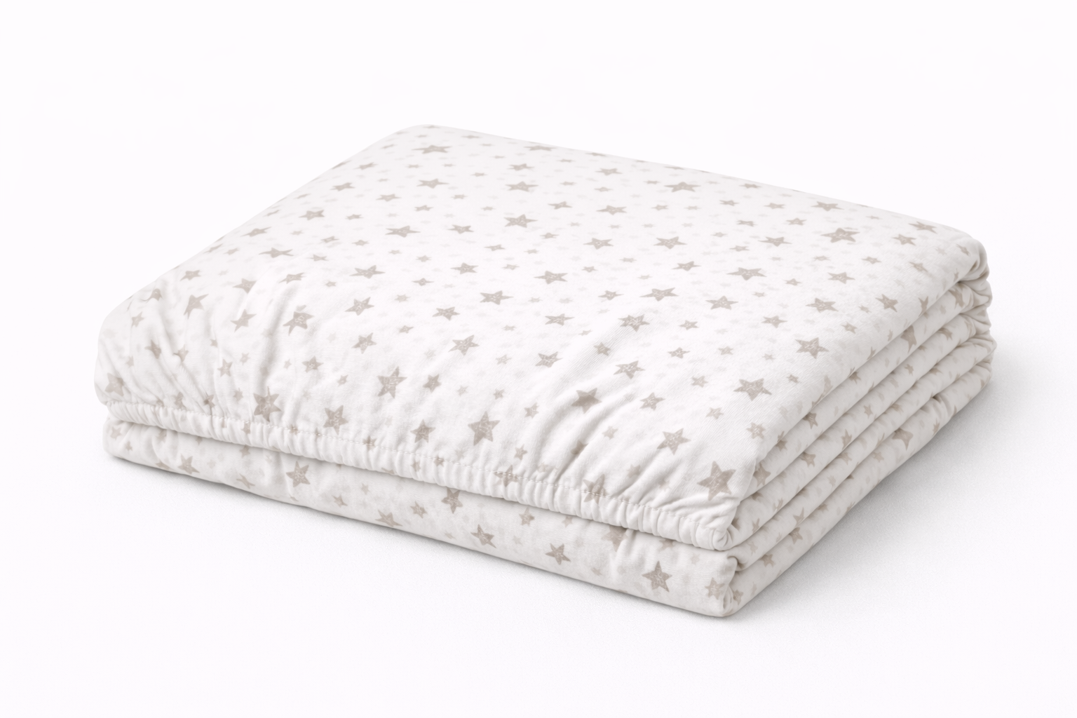 Підковдра  ранфорс принт  "Бежеві зірки на білому"