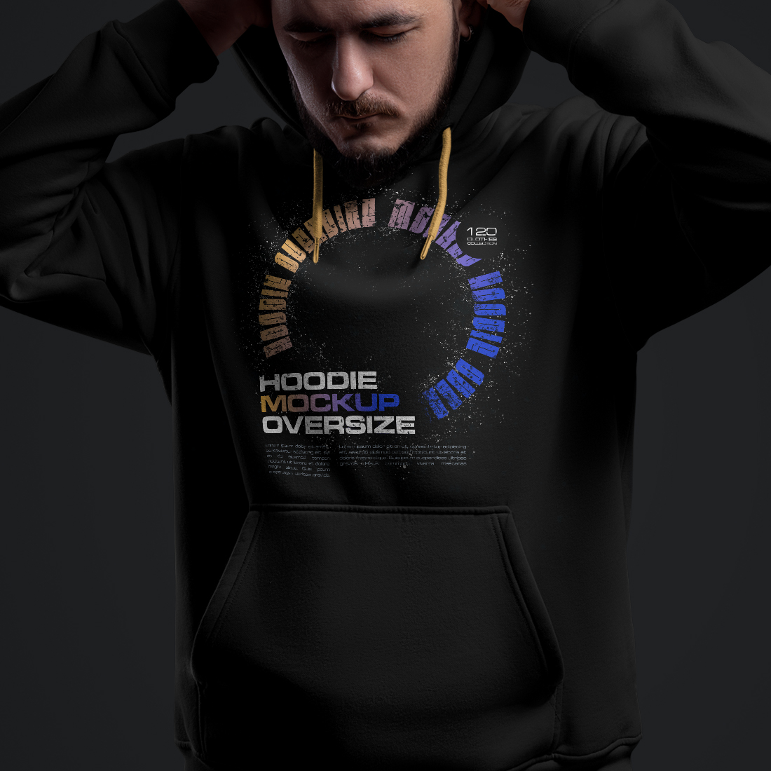 5 Mockups Oversize Hoodie. Dark Light vol. 02
