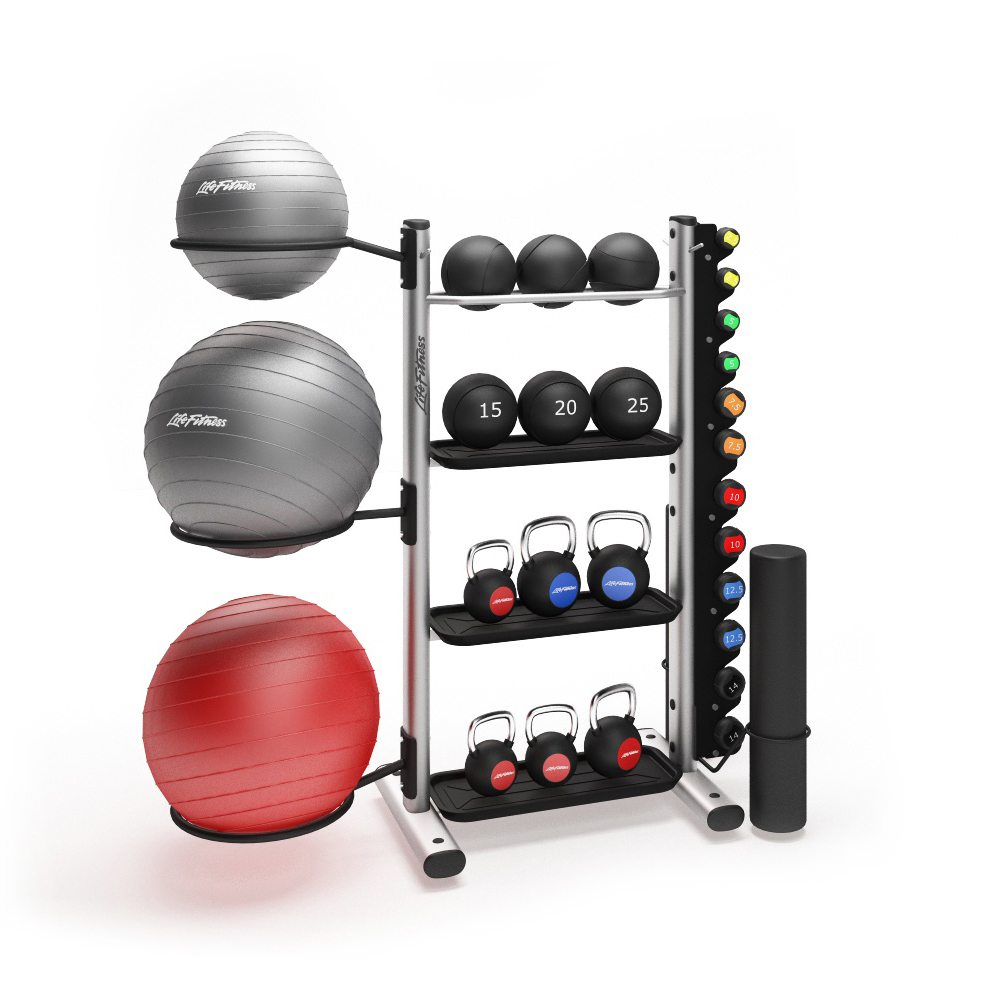 Базова стійка Life Fitness з опціями, тримач для гантелей / ролів і 3-х фітболів