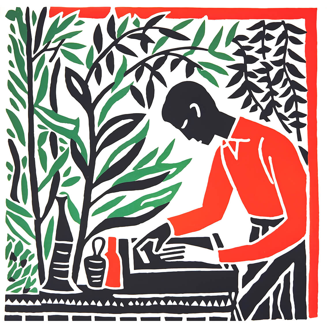 Matisse sketch III, 30x30 cm, original acrylic painting on paper