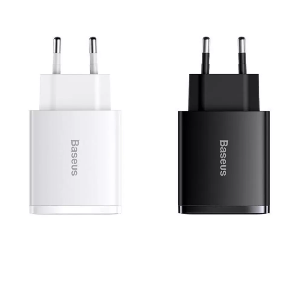 МЗП Baseus Compact Quick Charger 30W QC+ PD (1Type-C + 2USB)