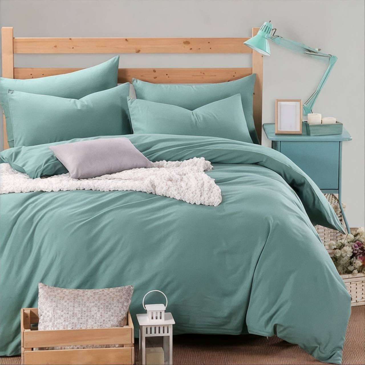 Постільна білизна з ранфорсу, колір Лагуна М'ятна