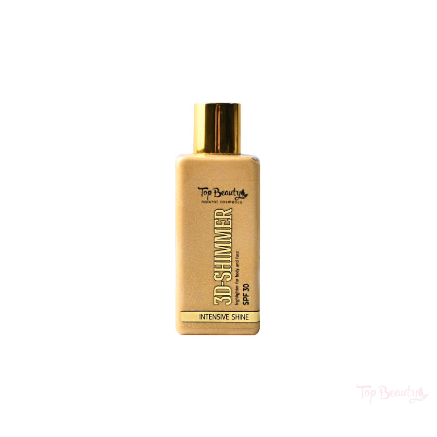 3D-шиммер Top Beauty для тіла та обличчя Premium "Інтенсивне сяйво" SPF 30. 125 мл