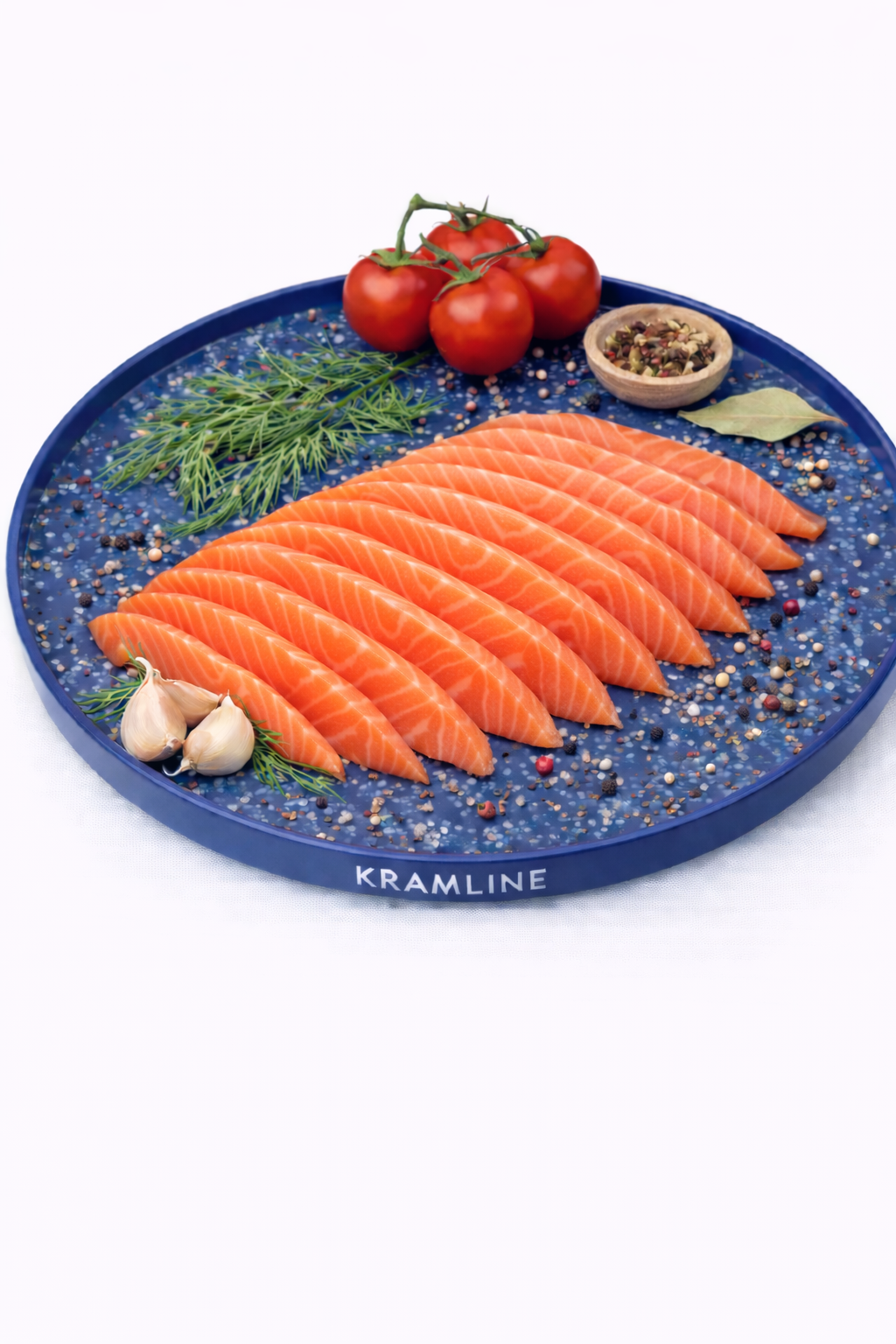 Нарізка лосося слабосолена