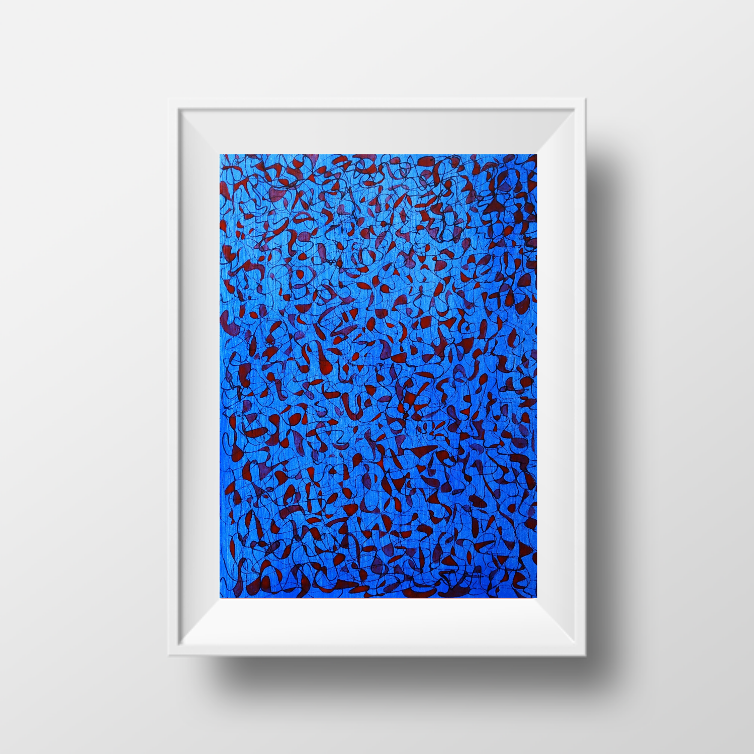 Мала Синя з Червоним Мозаїка, 2021, чорнило на папері, 24*17,7 см (А5)