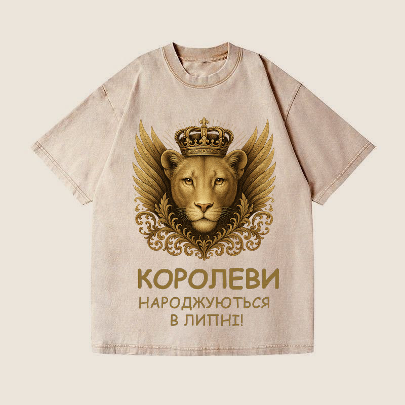 ФУТБОЛКА ОВЕРСАЙЗ КОРИЧНЕВА ВАРЕНА З ПРИНТОМ "ЛЕВ"