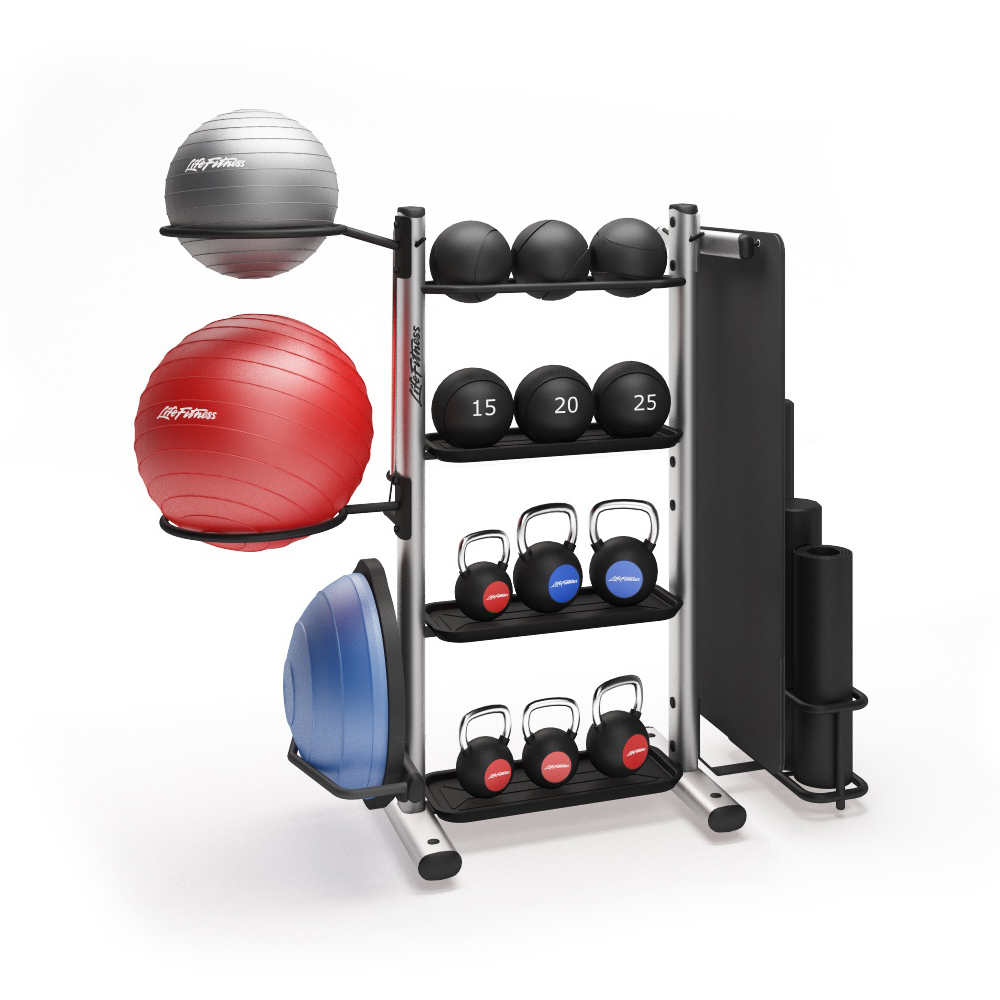 Базова стійка Life Fitness з опціями, тримач для BOSU / матів / ролів і 2-х фітболів