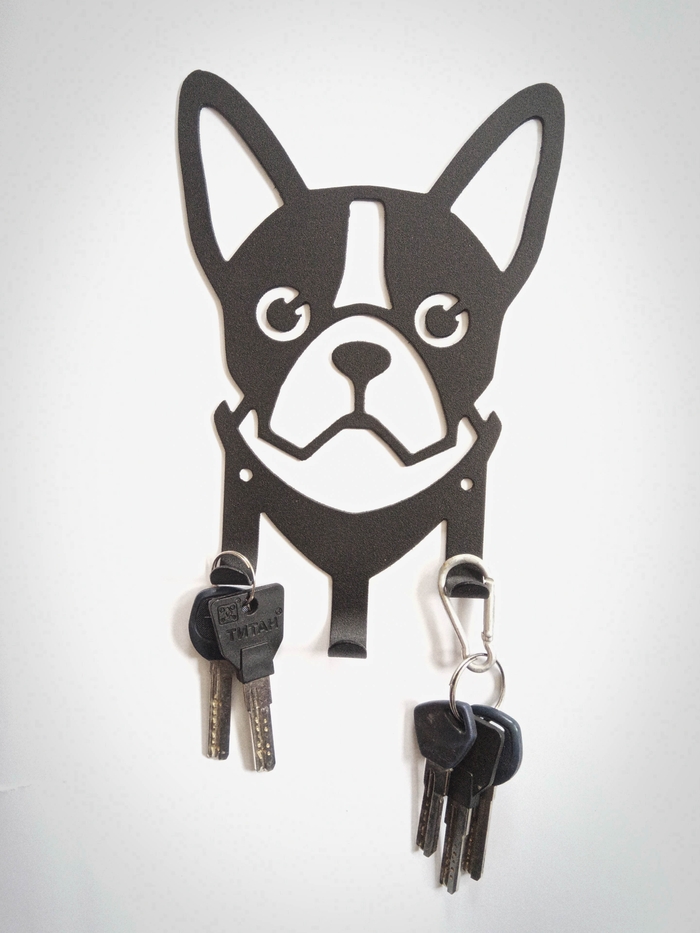 Metal wall hooks for clothers keys towels holder as a cute French Bulldog