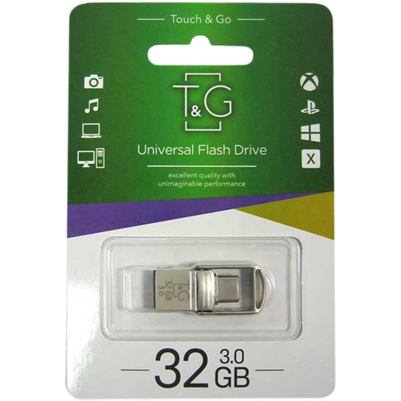 USB 3.0 флеш накопичувач T&G 104 Metal Series 32Gb USB-A/Type-C