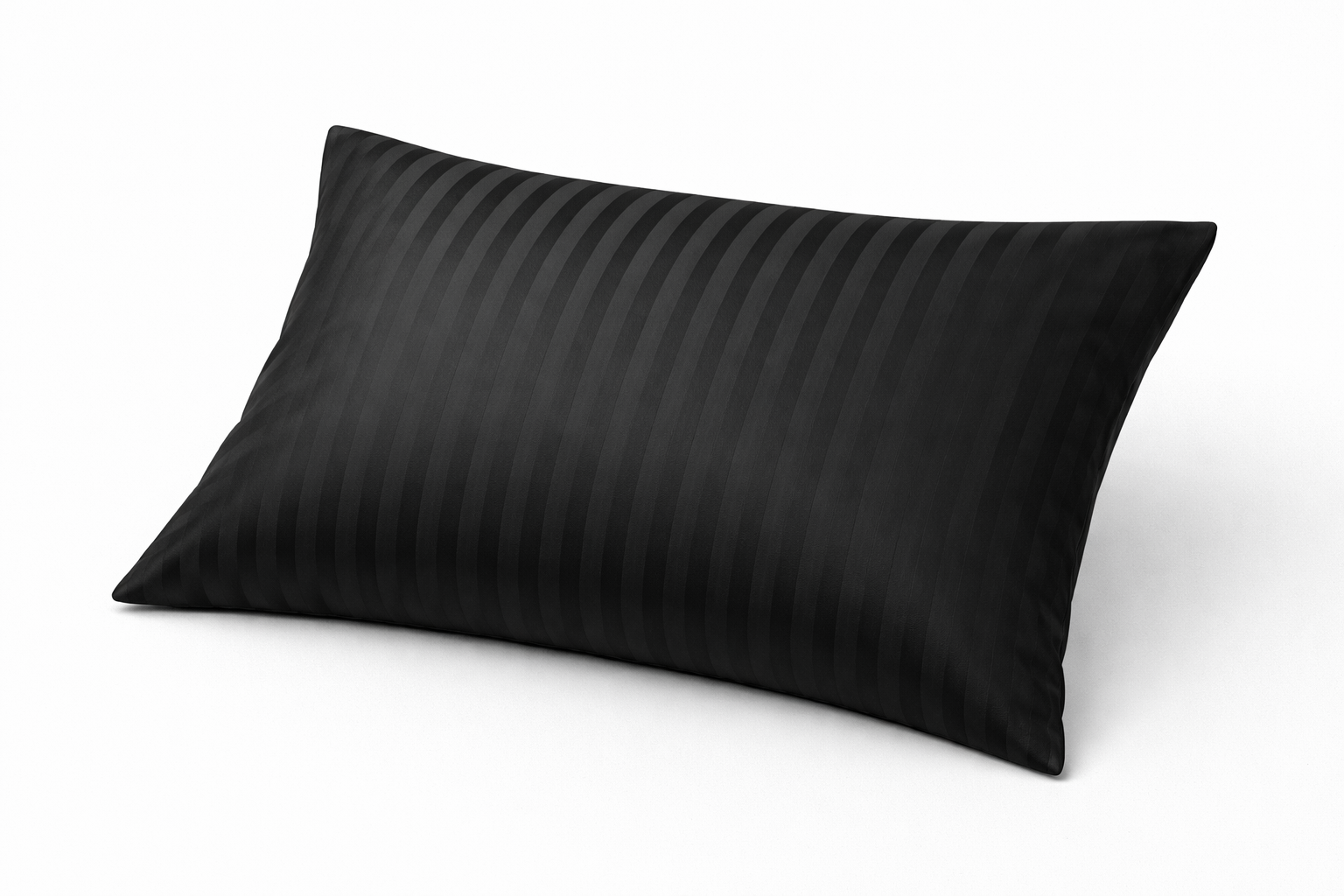 Наволочка страйп сатін  чорний