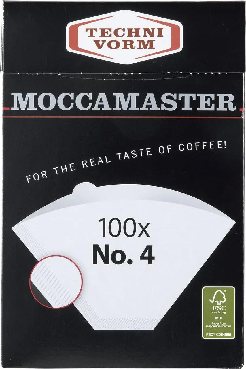 Паперові фільтри Moccamaster #4 White для кави (100 шт.)