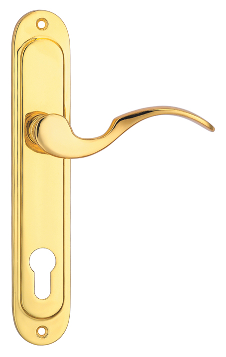 Дверна ручка під ключ (85мм) на планці SIBA Osimo, латунь