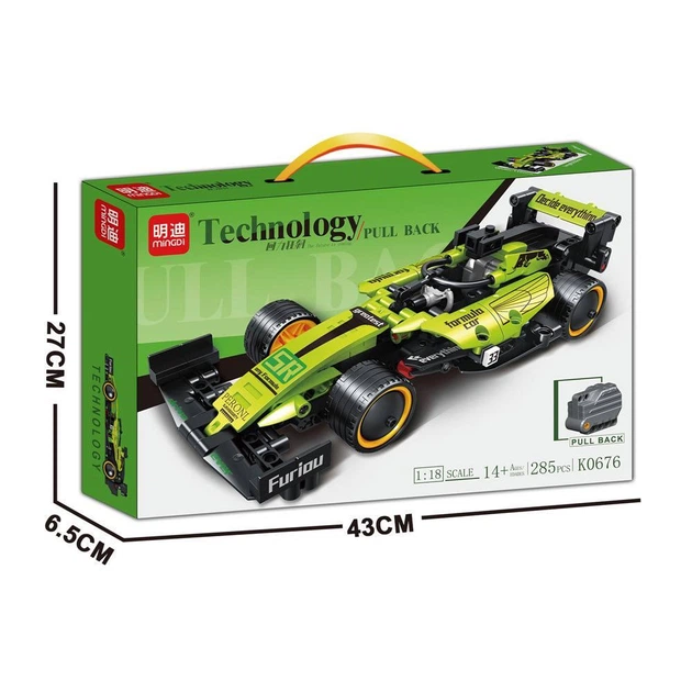 Конструктор спортивна машина Mingdi Болід F1 293 деталей Зелений