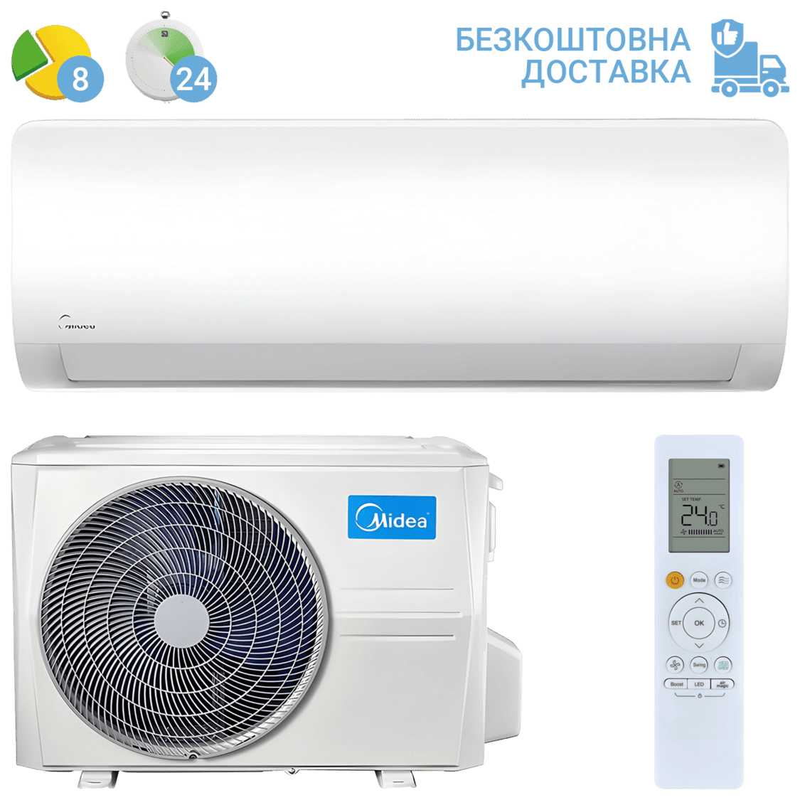 Кондиціонер Midea AG-11N8C2F-I/AG-11N8C2F-O (з установкою: +3900 грн)