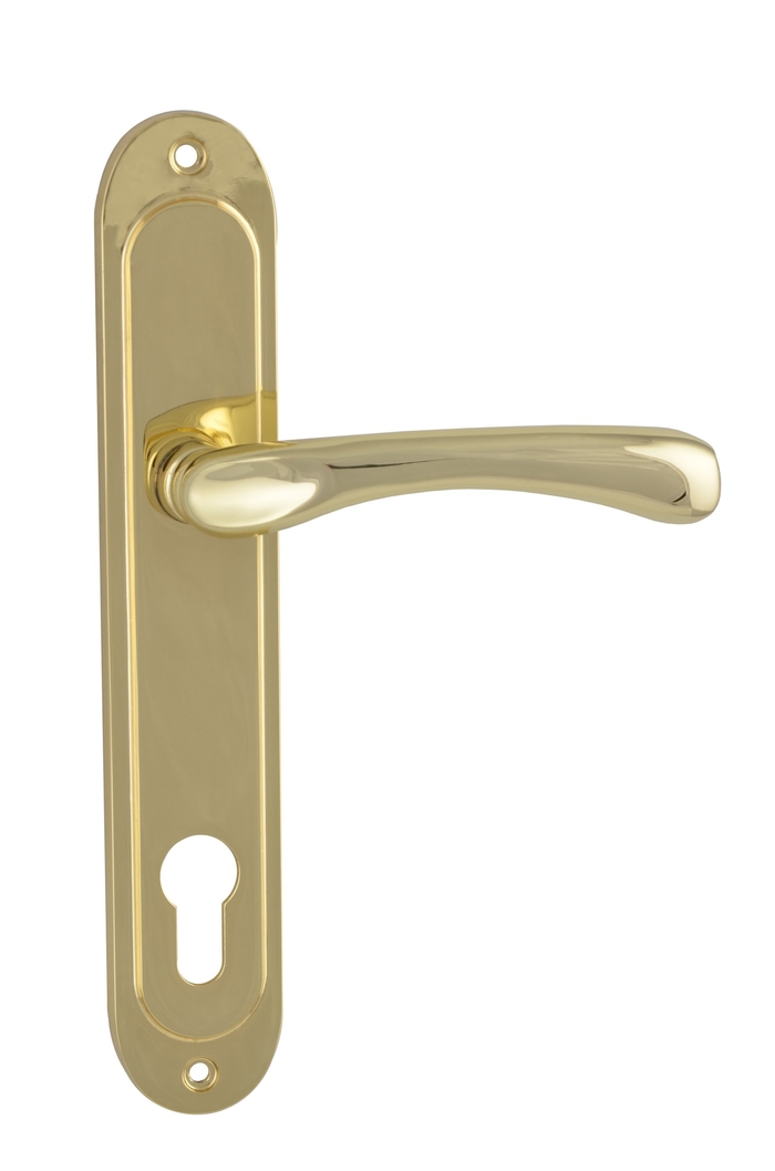 Дверна ручка на планці під ключ (85 мм) SIBA Palermo, полірована латунь