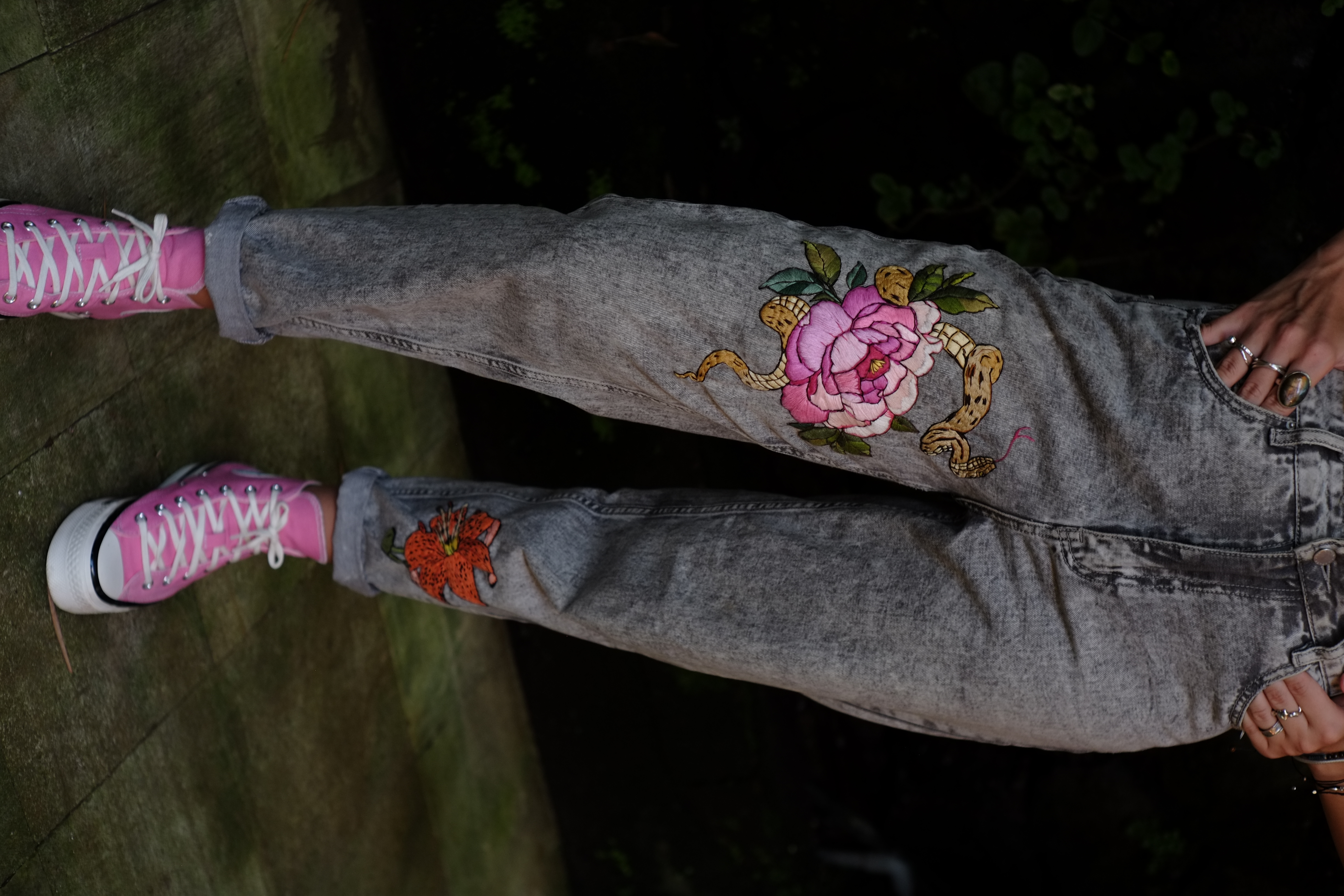 Jeans with tattoos