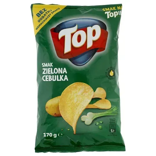 Картопляні чіпси Top з зеленою цибулею 150 г