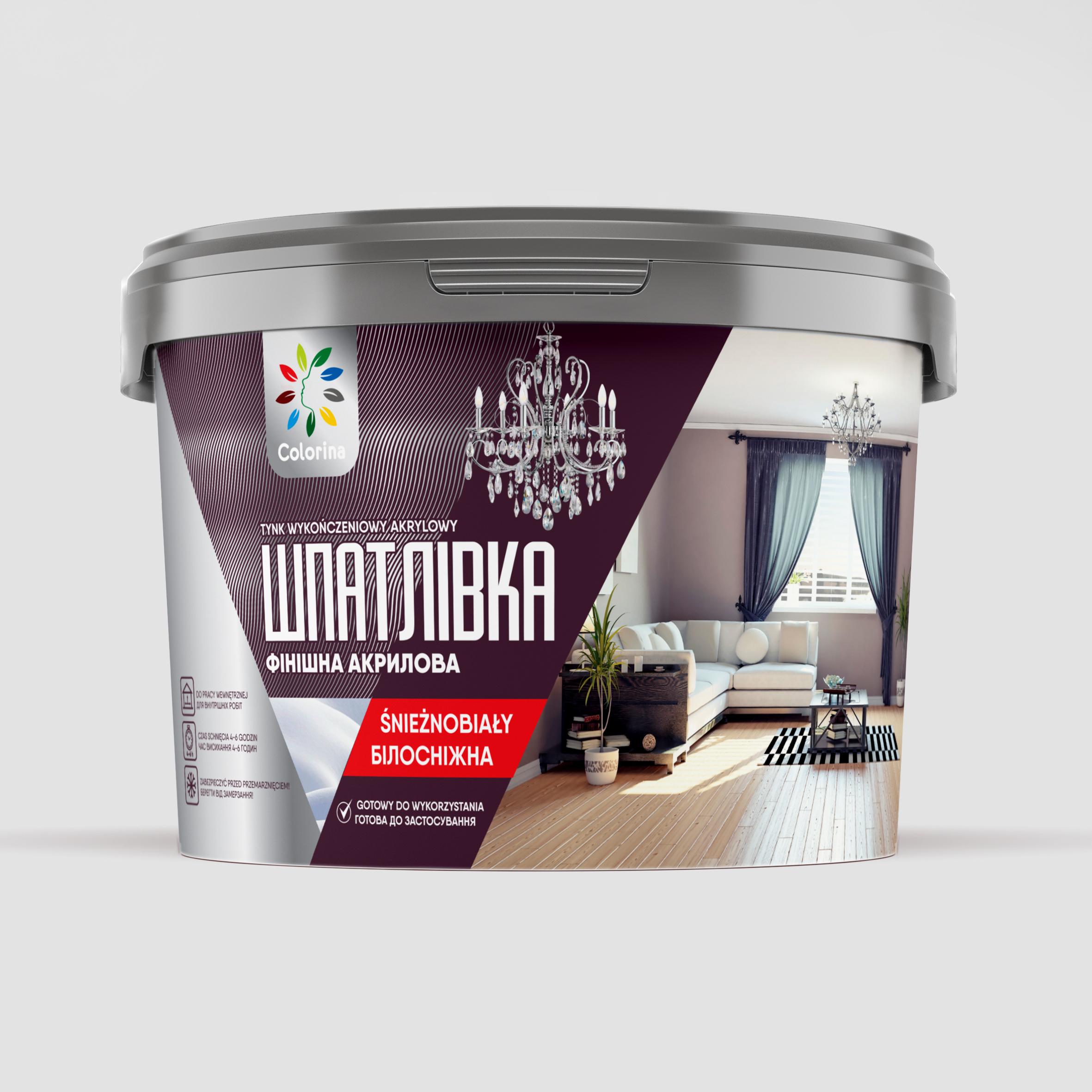 ШПАТЛІВКА ФІНІШНА АКРИЛОВА БІЛОСНІЖНА ТМ COLORINA